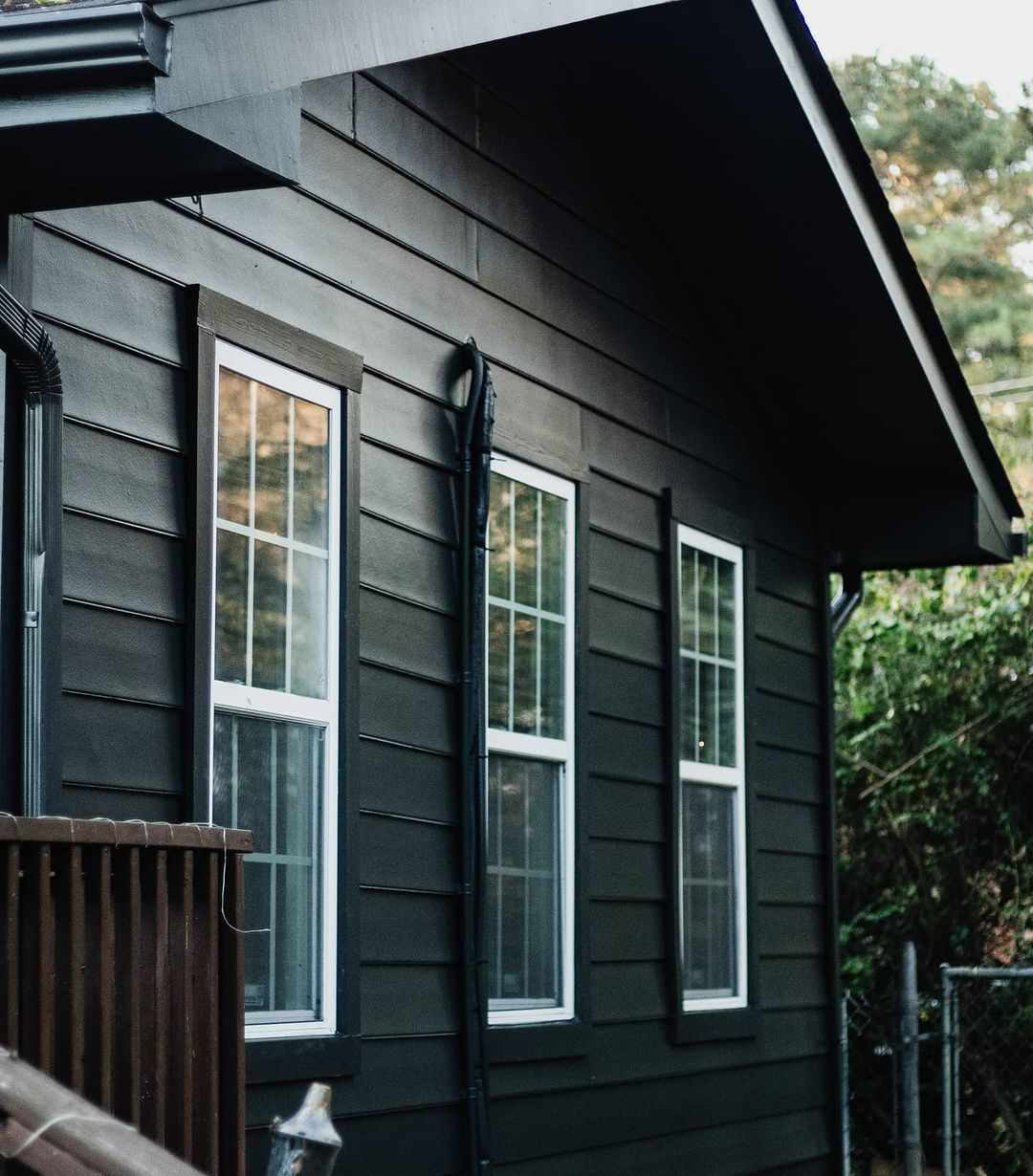 black house with white trim